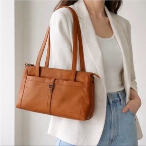 Spikes & Sparrow East west Genuine Leather Shoulder Bag